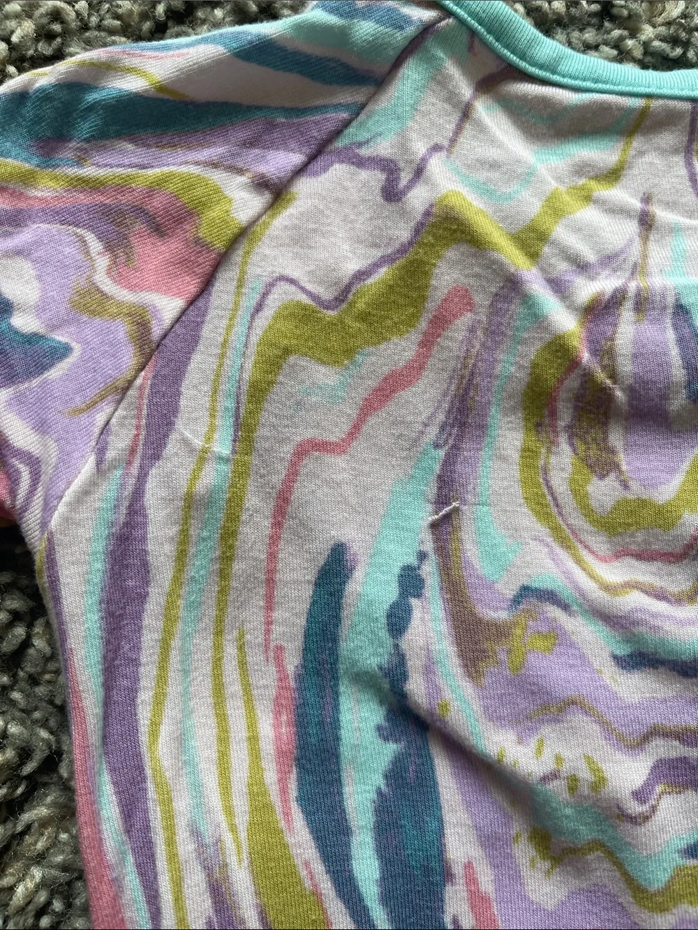 Little Sleepies Pastel Marble Print One-Piece Pajamas - Size 6-12 months